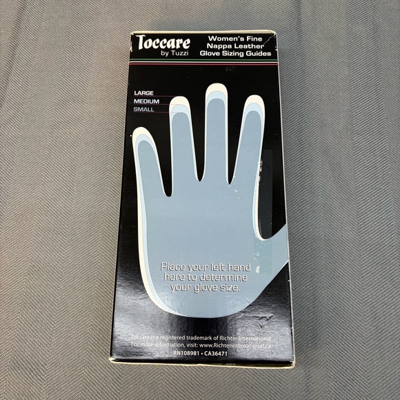 NWT Toccare by Tuzzi sz LG women’s black touchscreen, capable gloves, leather - Picture 3 of 4
